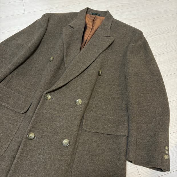 빈티지 롱 베이지 더블 코트 105 사이즈