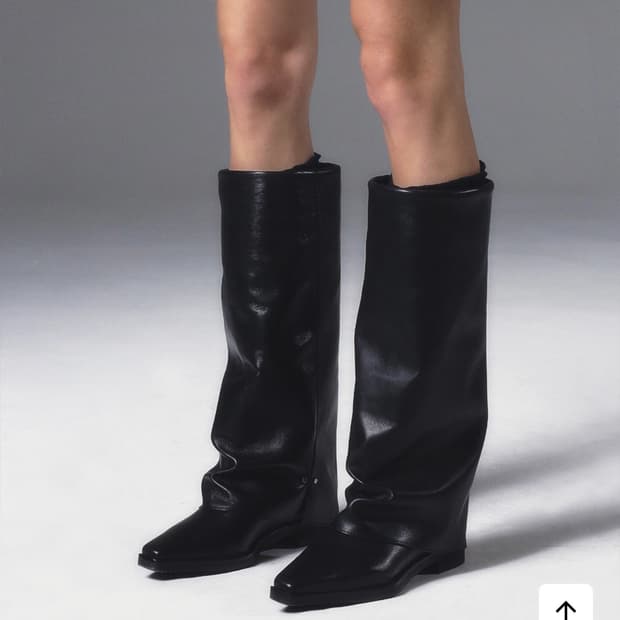Leather Leg Warmer long boots black