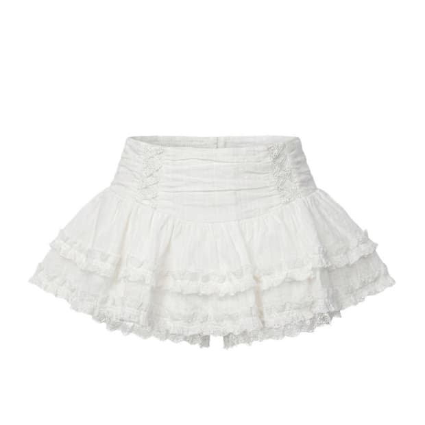 스키즘인듀싱 COQUETTE MINI SKIRT WHITE