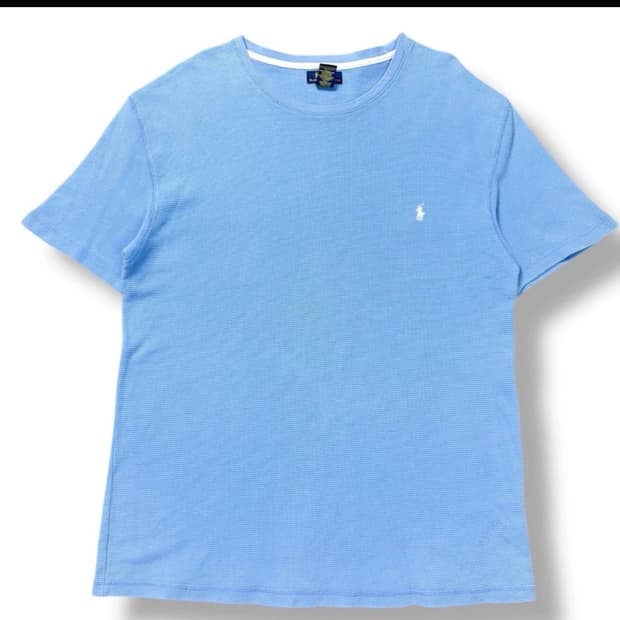 폴로 반팔 와플티 하늘색