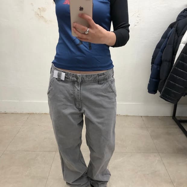 여성 추천 사이즈!! 칼하트 빈티지 그레이 싱글니 카펜터 팬츠