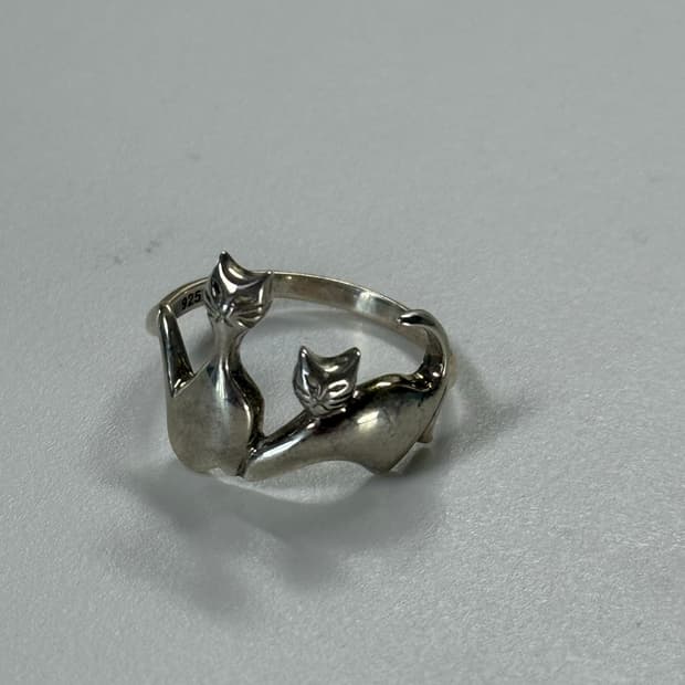 Silver 925 cat ring