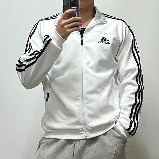 아디다스 로고 트랙탑 져지 화이트 105 [111705]