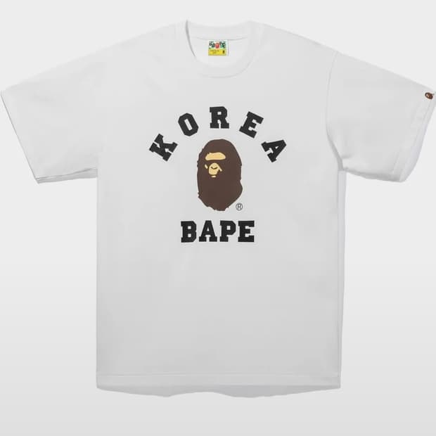 베이프 코리아 L(BAPE 코리아 콜리지 릴렉스드 핏 티셔츠WHITE)