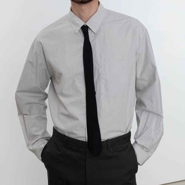 [4] 포터리 코튼 타입라이터 컴포트 셔츠 실버