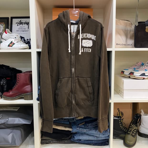 아베크롬비 브라운 후드집업 L