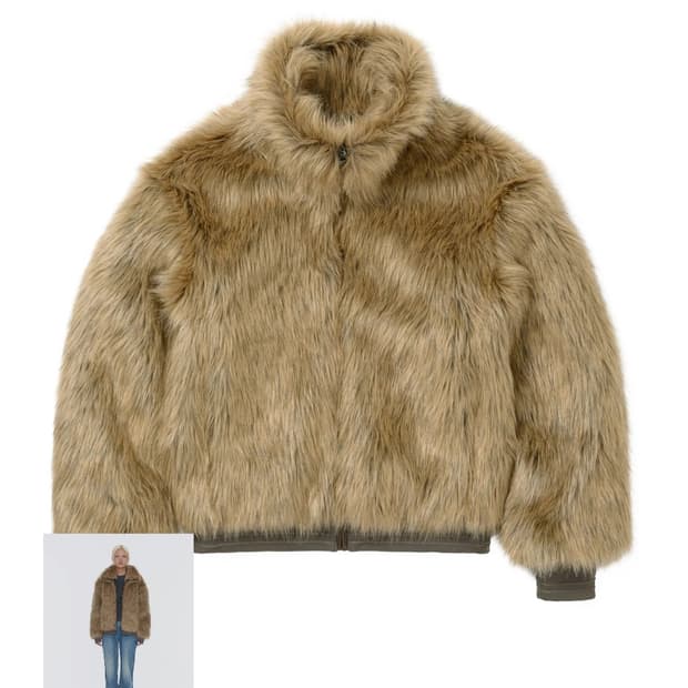 웰빙익스프레스 퍼자켓 카멜 M