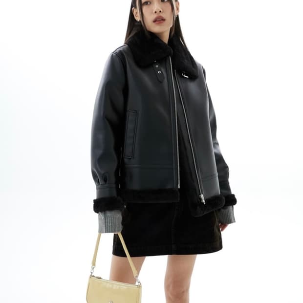 스페로네 sperone 우먼 페이크 B3 오버핏 무스탕 자켓