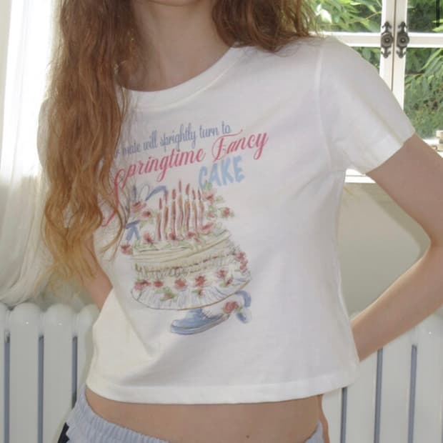 [Dimanche] Cake Crop T-shirt (white)
