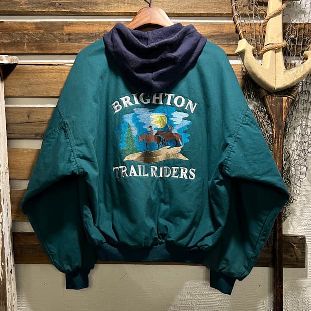 [M]90's Dunbrooke Made in USA 그린 후드 워크자켓