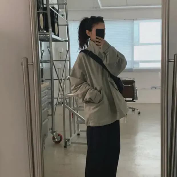 블렘토 포켓 하프 필드자켓 야상 라이트그레이