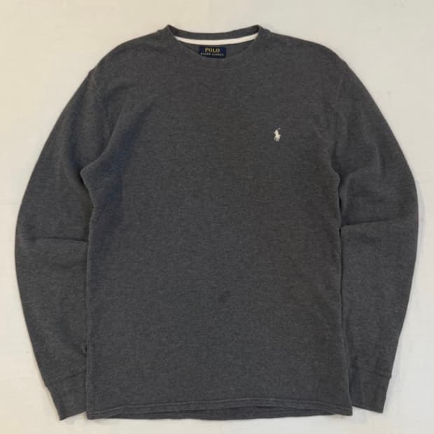 폴로 랄프로렌 와플 써멀 롱슬리브 긴팔티 그레이