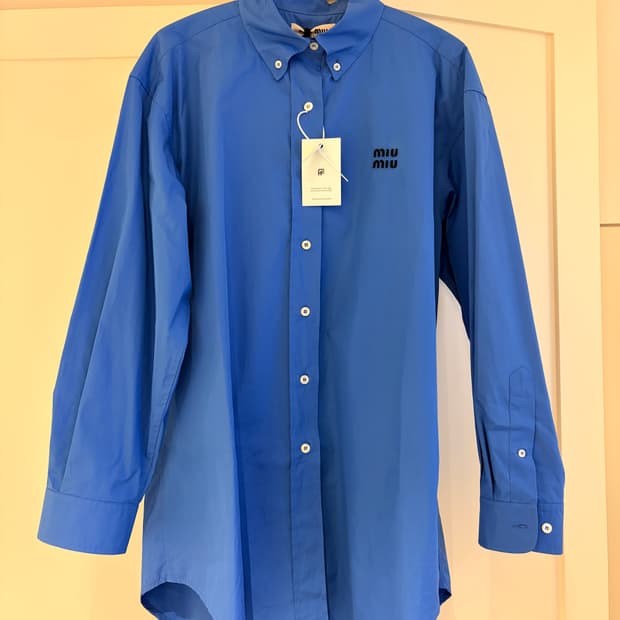 미우미우 오버사이즈 포플린 셔츠 38