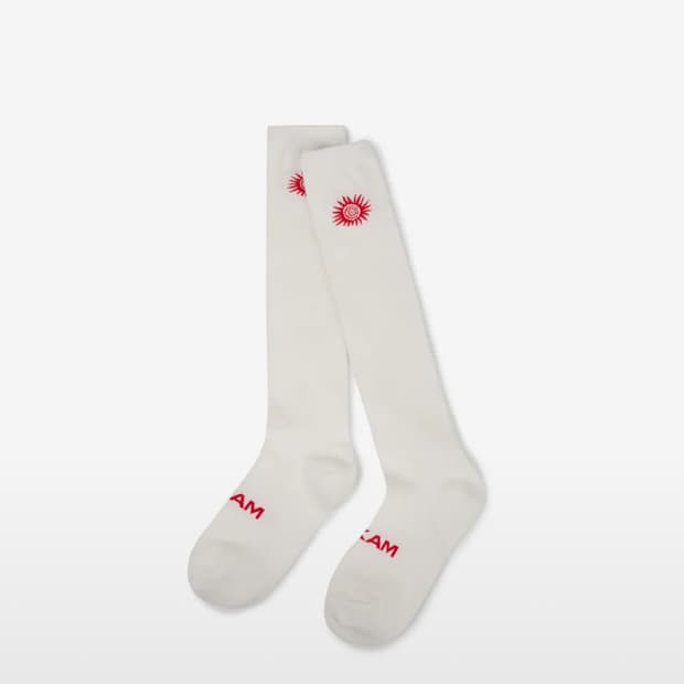 아캄 Sun Printed Long Socks (White) 양말