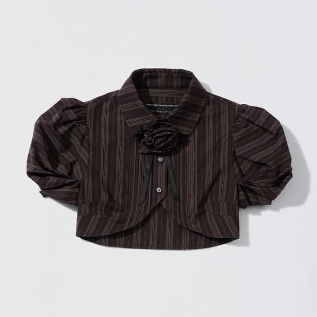 스컬프터 Rosetta Baby Shirt Brown Pinstripe
