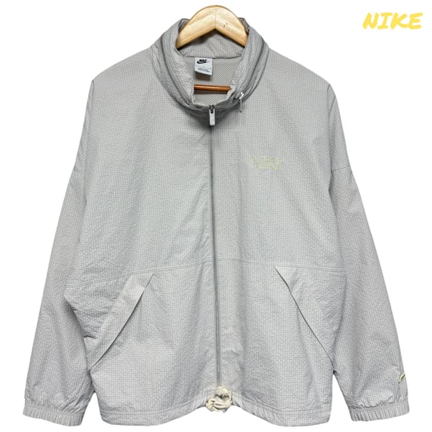 3868 나이키 그레이 로고 루즈핏 바람막이