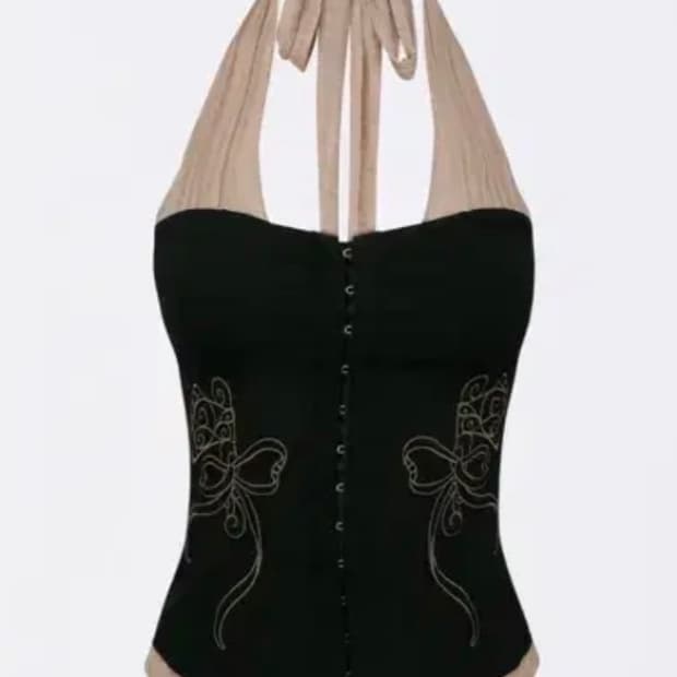 구해요🥲스컬프터 코르셋 홀터탑 블랙 M, L사이즈