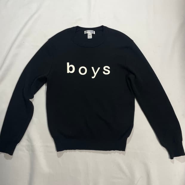 꼼데가르송 boys 레터링 니트