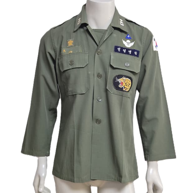 육군 구형 21사단 수색중대 보병 중위 민무늬 전투복 상의 자켓 (M)