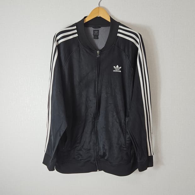 00s 아디다스 오리지널 져지 트랙탑 집업 자켓 블랙 오버핏