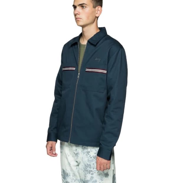 스투시(Stussy) 스트라이프 포켓 가먼트 다이 워크 자켓