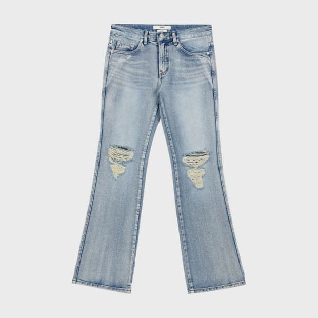 다이닛 ripped damage boots cut denim