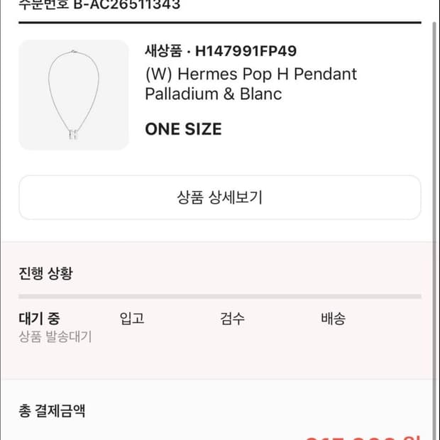 에르메스 팝아슈 목걸이