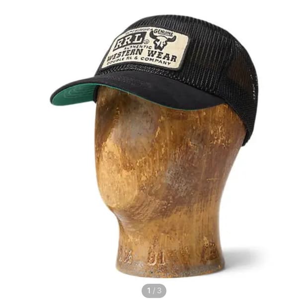 RRL 데님 빌 메시 트러커 캡 팝니다.