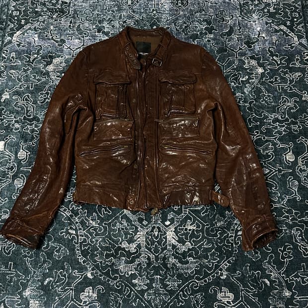 Brown lambskin Leather jacket