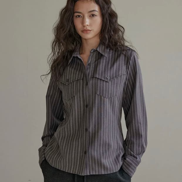 아우로 스트라이프 웨스턴 셔츠