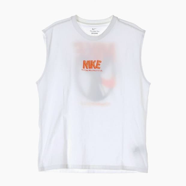 나이키 니케 여신상 그래픽 슬리브리스 화이트 M