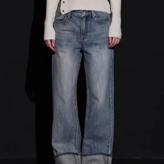 보헤미안서울 와이드 롤업 데님 팬츠 M