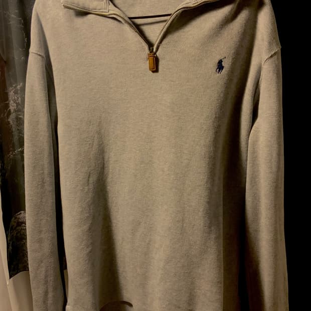 폴로 랄프로렌 반집업 L 회색+네이비