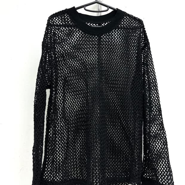 빈티지 블랙 크로셰 이너