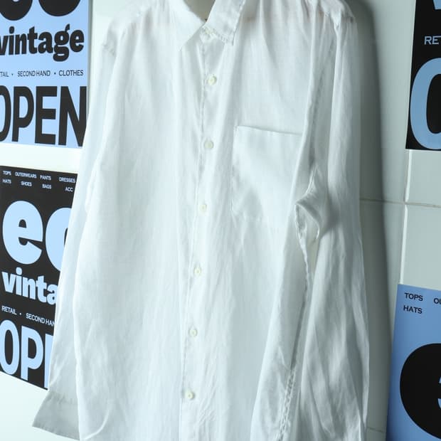 (2XL-3XL) 유니클로 셔츠 남방 화이트 린넨 마 무지-H32711