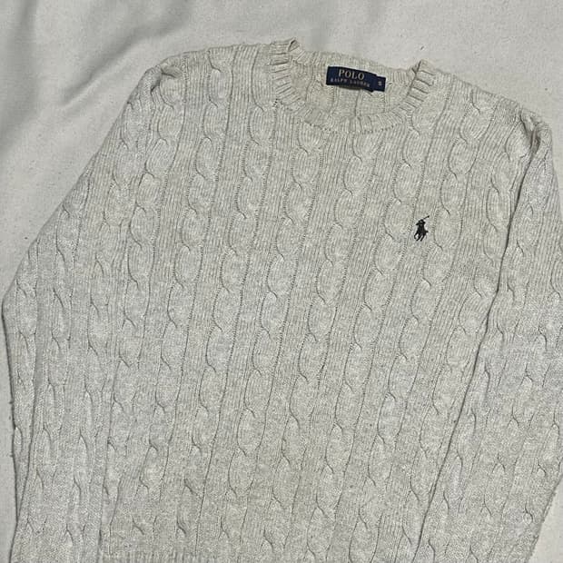 S 폴로랄프로렌 그레이 케이블 니트
