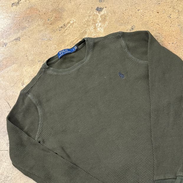 폴로 랄프로렌 카키 니트 맨투맨