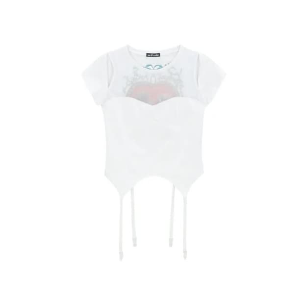 As If Calie 코르셋 메쉬 티셔츠 (29cm) 애즈이프칼리 자라