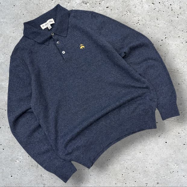 [M] 브룩스브라더스 네이비 울 폴로 니트 스웨터 D430