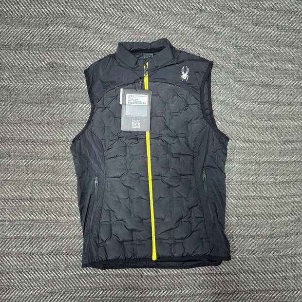 스파이더 구스다운 패딩 조끼 블랙