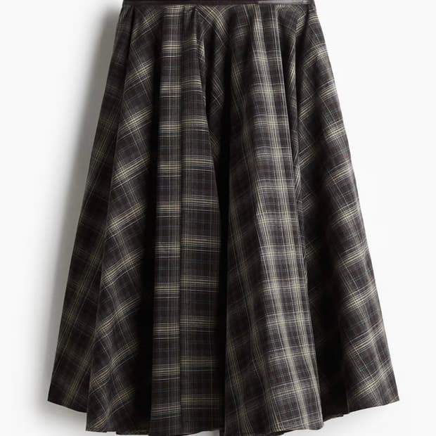 h&m 체크 롱 스커트