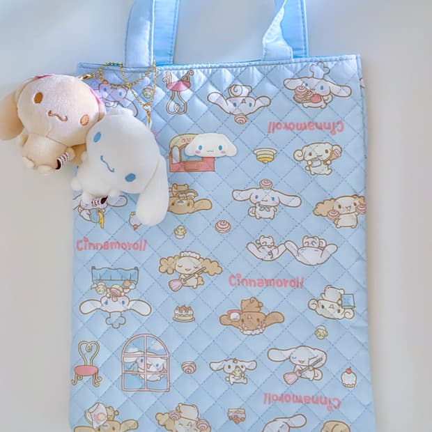 산리오 모두의 퀼트백 시나모롤 토트백 시나모롤 모카 자석키링인형