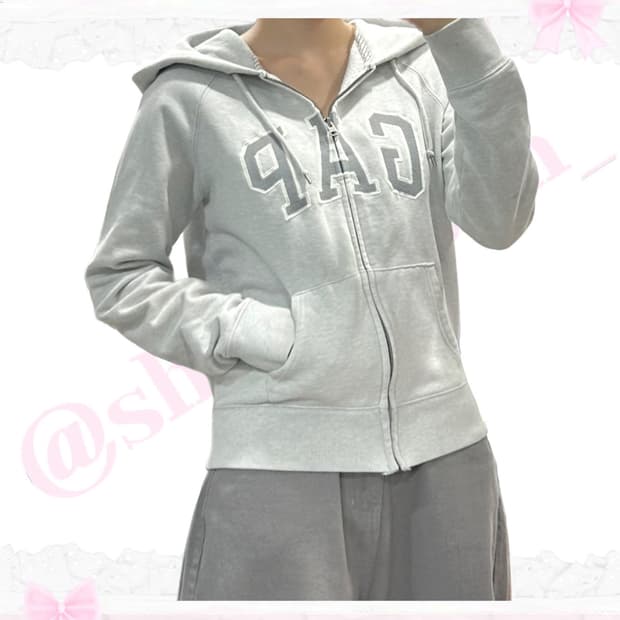 갭 연회색 그레이 후드집업