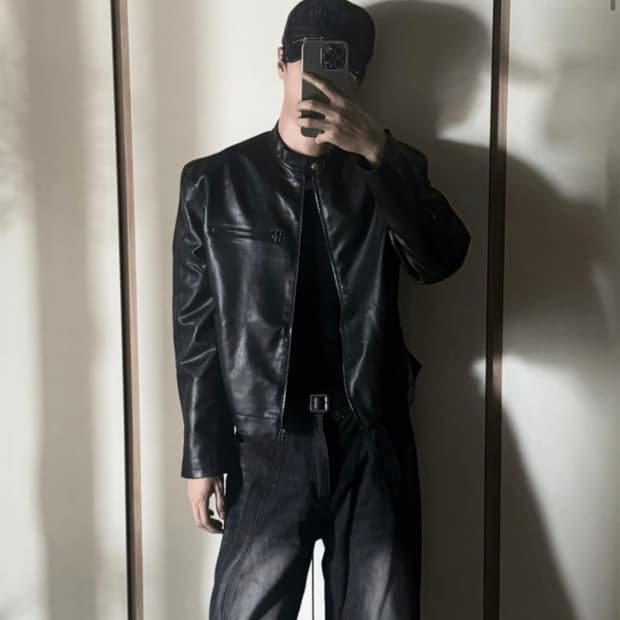 [OS] 코시하루 크롭 레더자켓