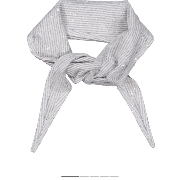 Odlyworkshop Lace Overlay Stripe Scarf, 