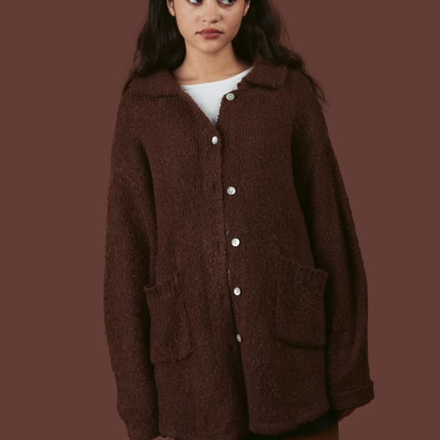 유니프 unif slug cardigan 브라운 xs