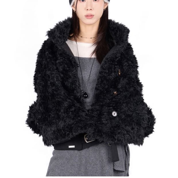 릿킴 curly fur jaket ivory