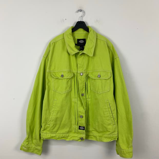 디키즈 라임 데님 트러커 워크 자켓  L <571>