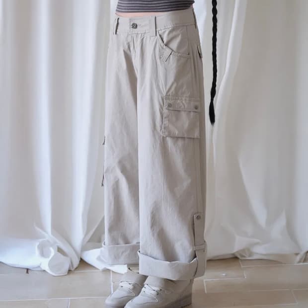 미레코 3-WAY MESH POCKET CARGO PT BEIGE