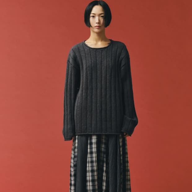 플리즈프로젝트 STRUCTURED RIBBED KNIT, CHARCOAL